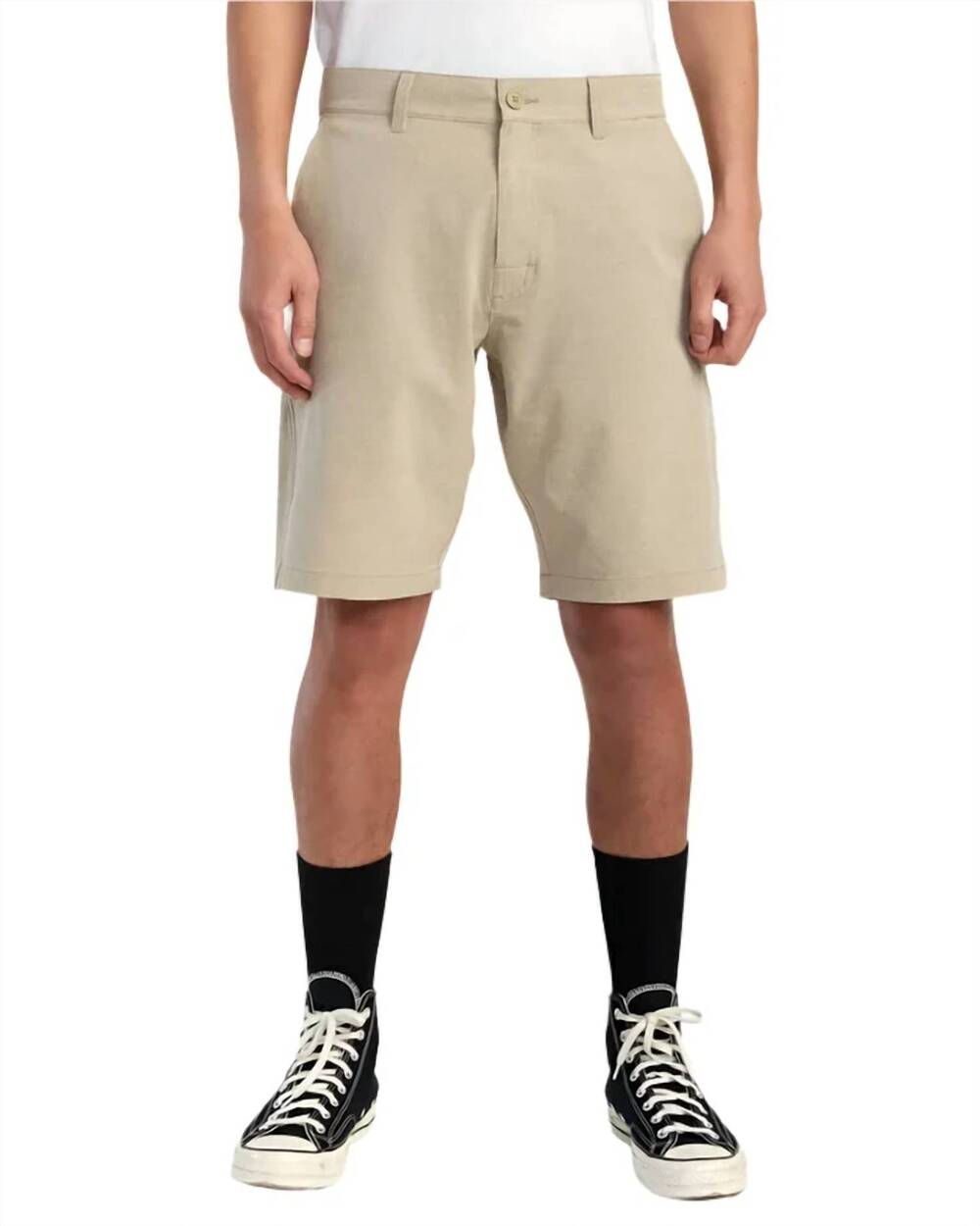 NEW RVCA men's balance hybrid shorts in khaki